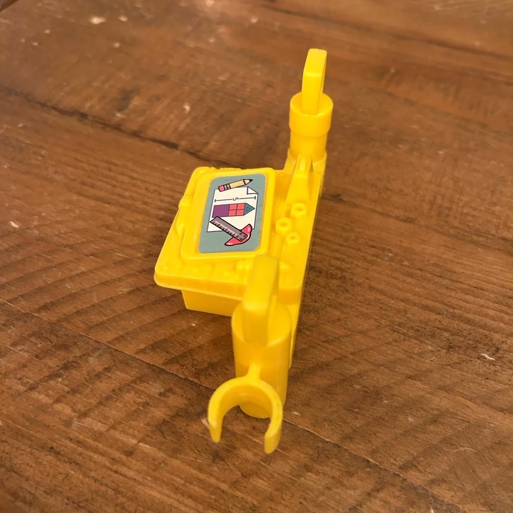 Fisher Price Little People Yellow Construction Desk Fence Piece as is